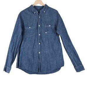 SpaceX Chambray Denim Button-Up Shirt L Long Sleeve Workwear